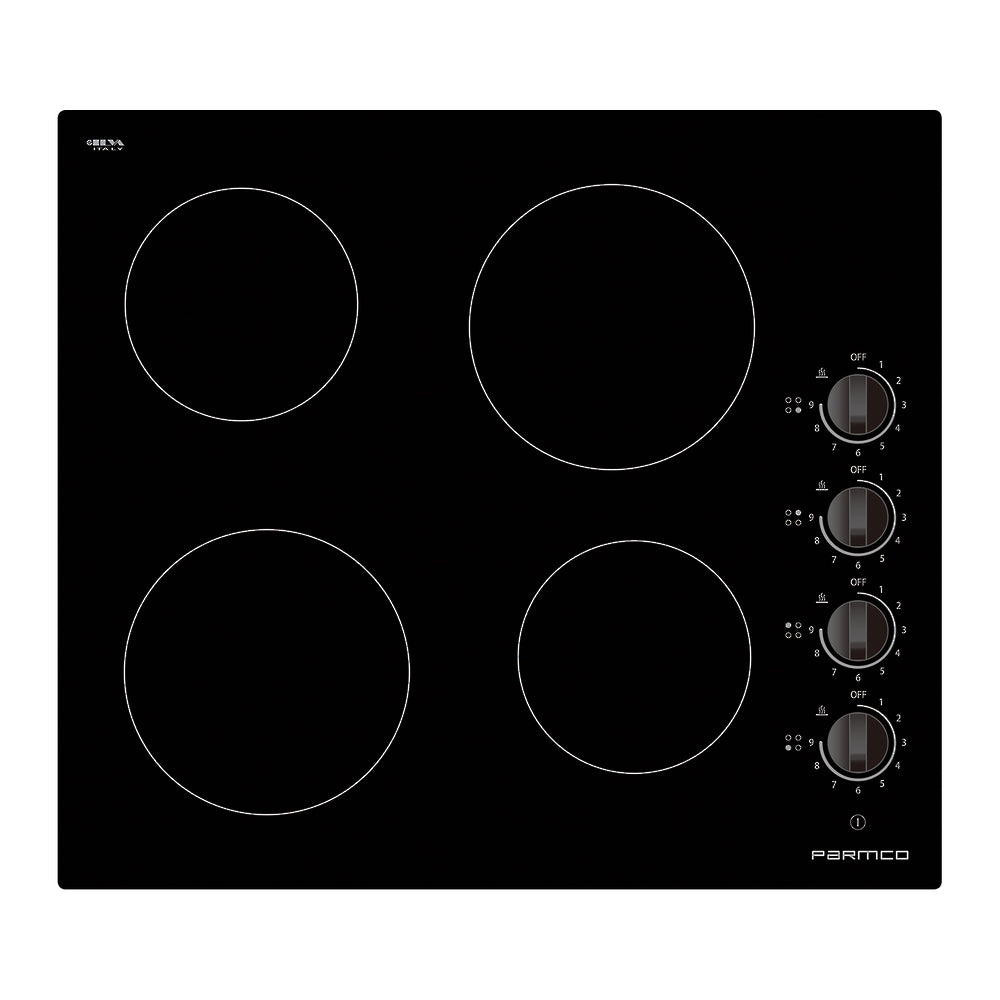 Parmco HO16BC4 600mm Ceramic, Black, 4 Element Cooktop