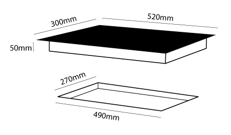 Parmco HO33BC2 300mm Ceramic, 2 Element Cooktop