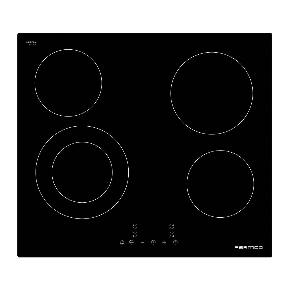 Parmco HO36BC4 600mm, Ceramic, Black, 4 Element Cooktop