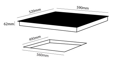 Parmco HO36BI4 600mm, Induction, Black, 4 Element Cooktop