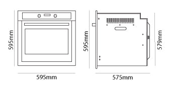 Parmco OV16B10 600mm 80 Litre Oven, 10 Function, Black