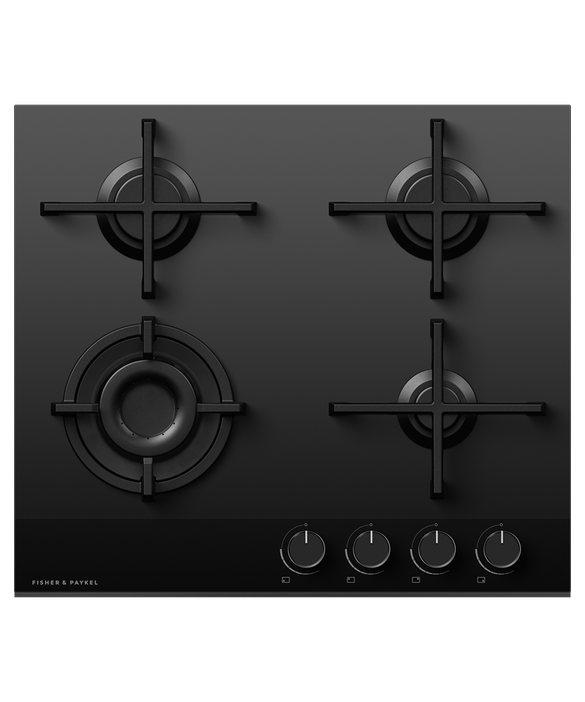 Fisher & Paykel CG604DNGGB4 Gas on Glass Cooktop 4 Burner NG