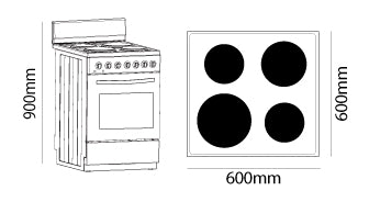 Parmco FS60WP4 Freestanding Solid Plate Stove with Electric Oven