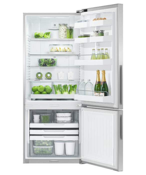 Fisher & Paykel RF442BRPX6 442L ActiveSmart Fridge Freezer, Stainless Steel RH