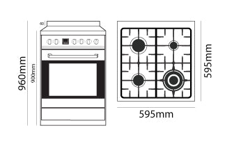 Parmco FS600SG02 Freestanding Gas Stove with Electric Oven