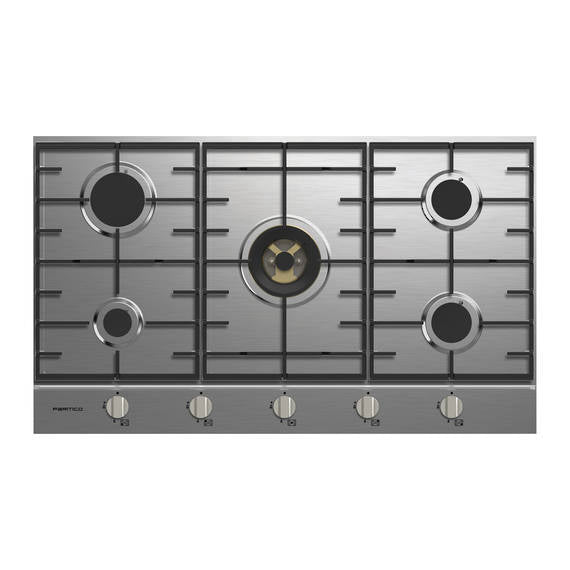 Parmco HO79SGW5 900mm Stainless Steel, 4 Burner + Wok, Gas Cooktop I Series 7