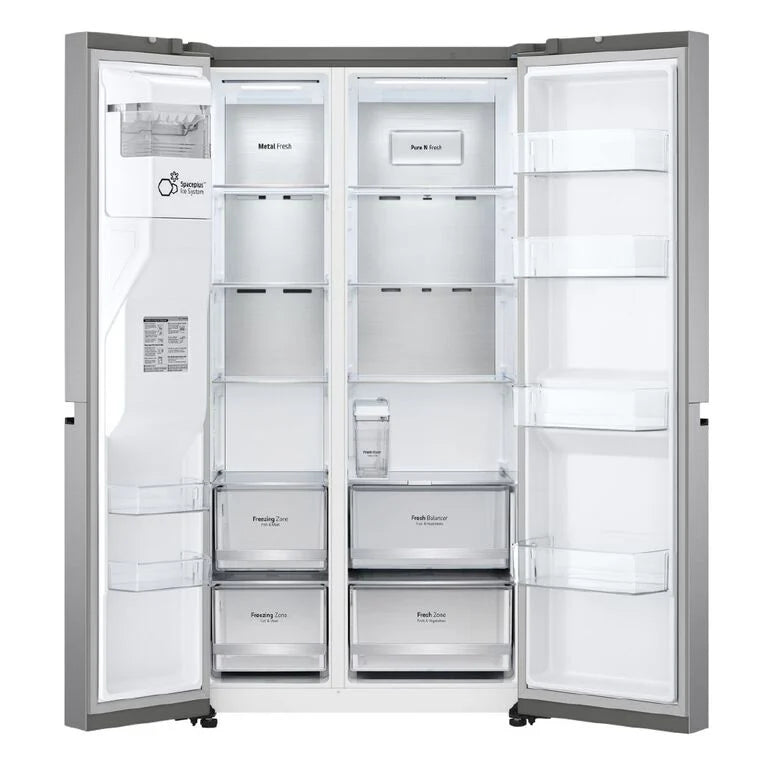 GS-N600PL LG 635L Side by Side  Refrigerator Platinum Silver