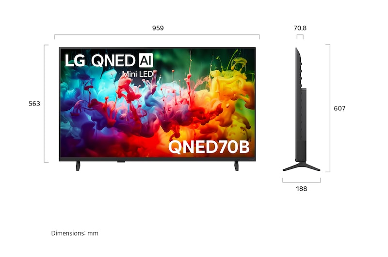 LG 43QNED70B6C 43 Inch QNED AI QNED70 Mini LED 4K Smart TV 2026