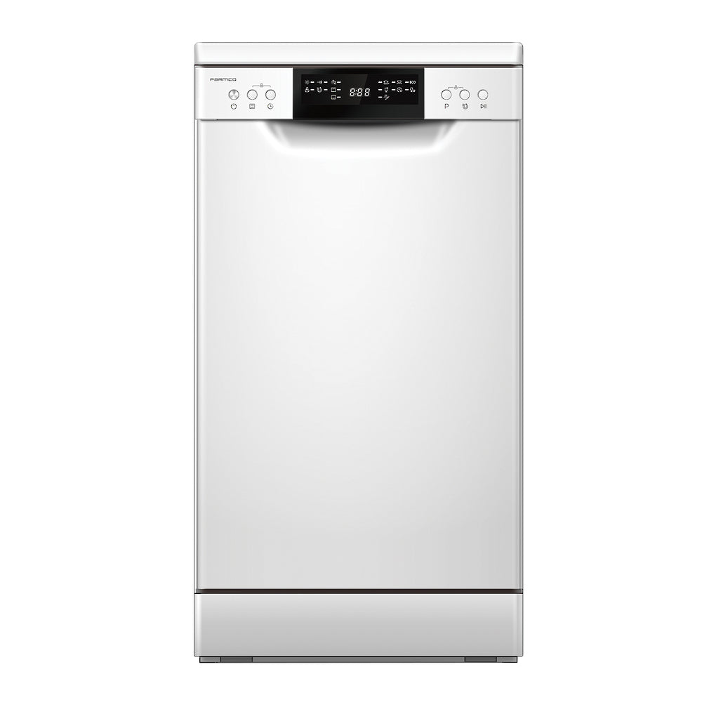 Parmco DW45WP 450mm White Slim Dishwasher 10 Place