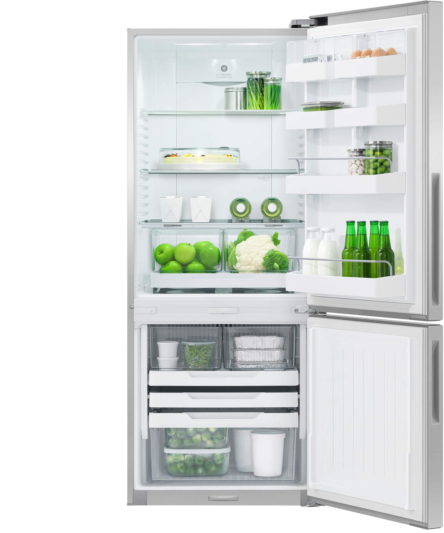 F&P RF372BRPX6 373L Stainless Steel Bottom Mount Fridge/Freezer