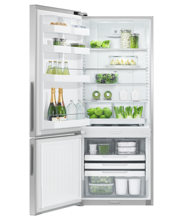 Fisher & Paykel RF442BLPX6 442L ActiveSmart Fridge Freezer, Stainless Steel LH