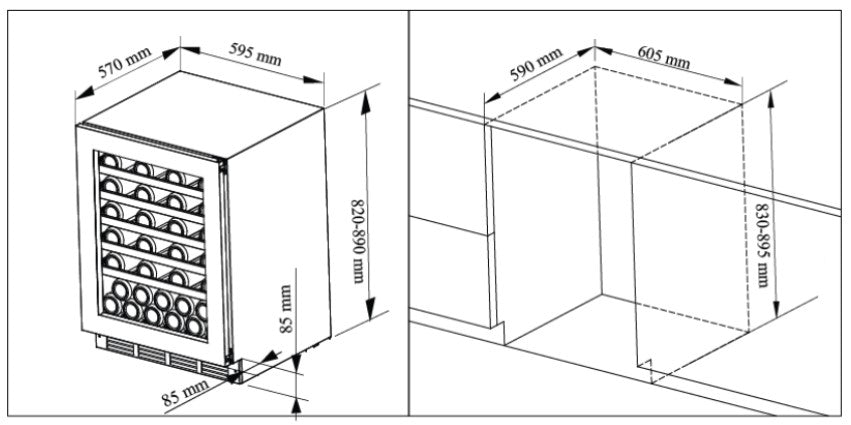 Award BV60BL 60cm Undercounter Beverage Fridge